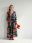 Cyrus | Calm Drape Floral Midi Dress