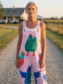 Sanna | Hen Motif Jumpsuit