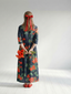 Cyrus | Calm Drape Floral Midi Dress
