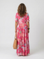 Ione | Short Sleeve V Neck Floral Midi Dress