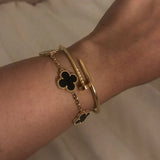 CLOVER | Black/Gold Bracelet